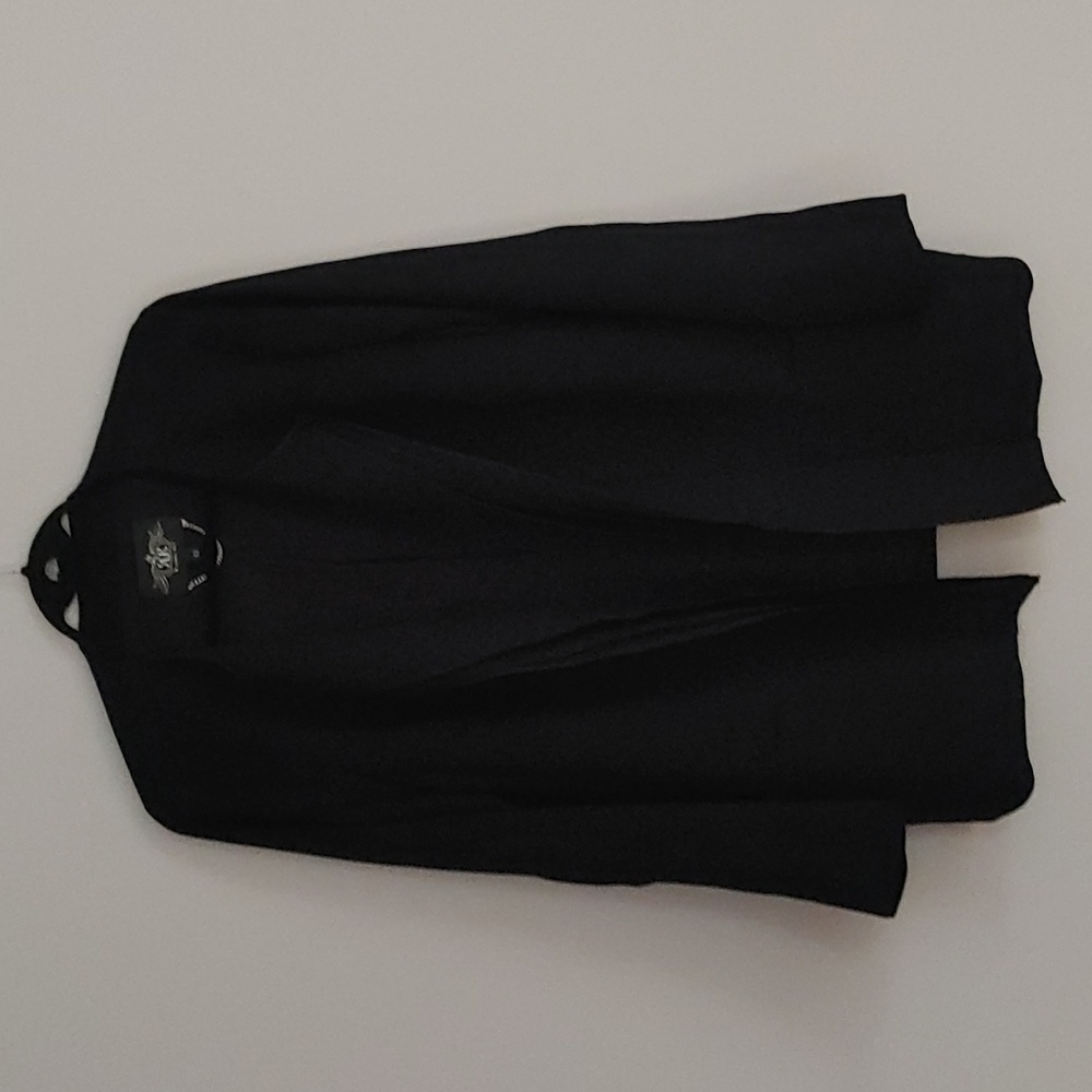Rachel Roy Black Open Front Ruffle Lapel blazer size 12